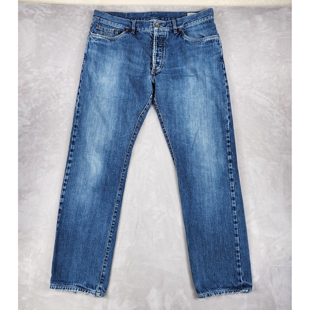 Brunello Cucinelli Jeans Mens 40x31 Blue Straight Leg Denim Made In Italy